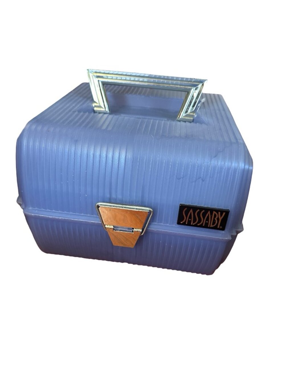 SASSABY Vintage Makeup Case Travel Organizer Retro Hard Case Mirror 80s 90s